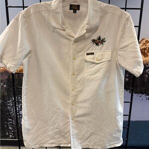 Billabong x Wrangler - White Short Sleeve Shirt with Western Embroidered Design